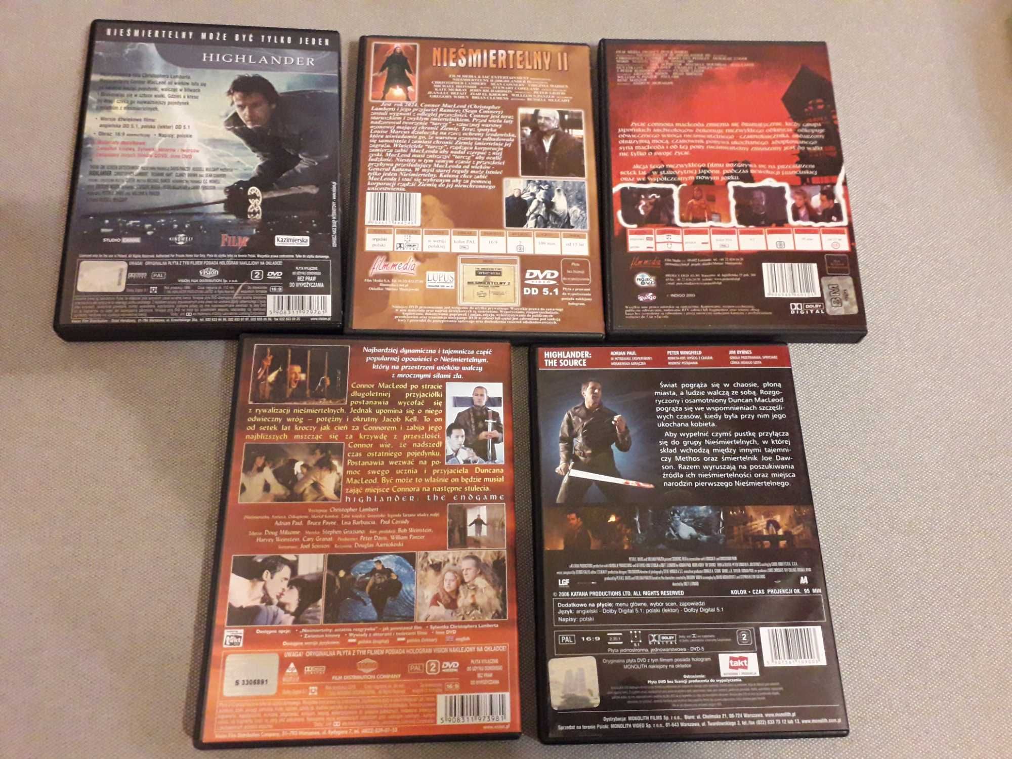 Nieśmiertelny 1-4 plus Źródło dvd lektor pl