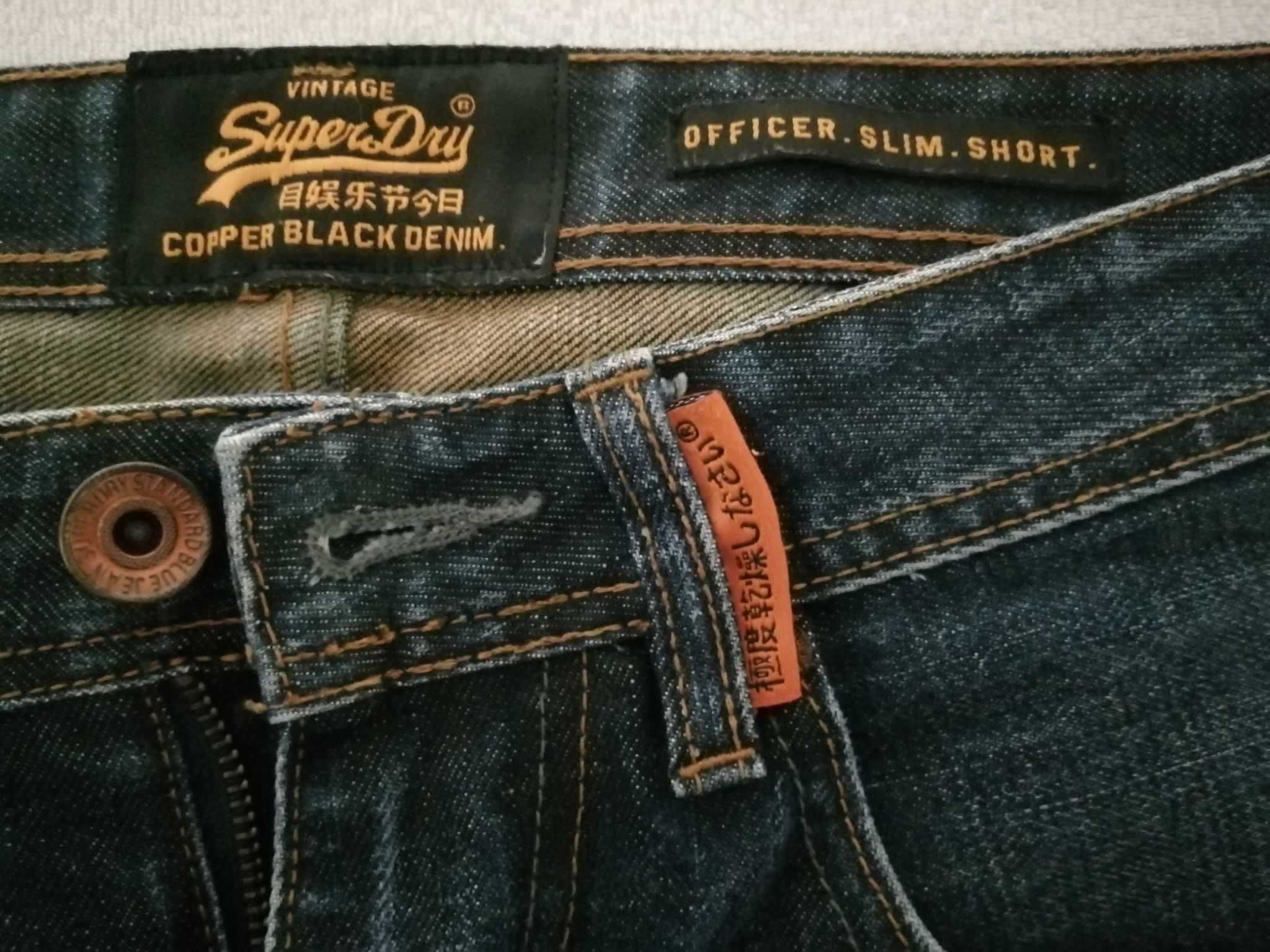 SUPERDRY Vintage Jeans Spodenki Męskie W 31 Oryginalne Jak nowe