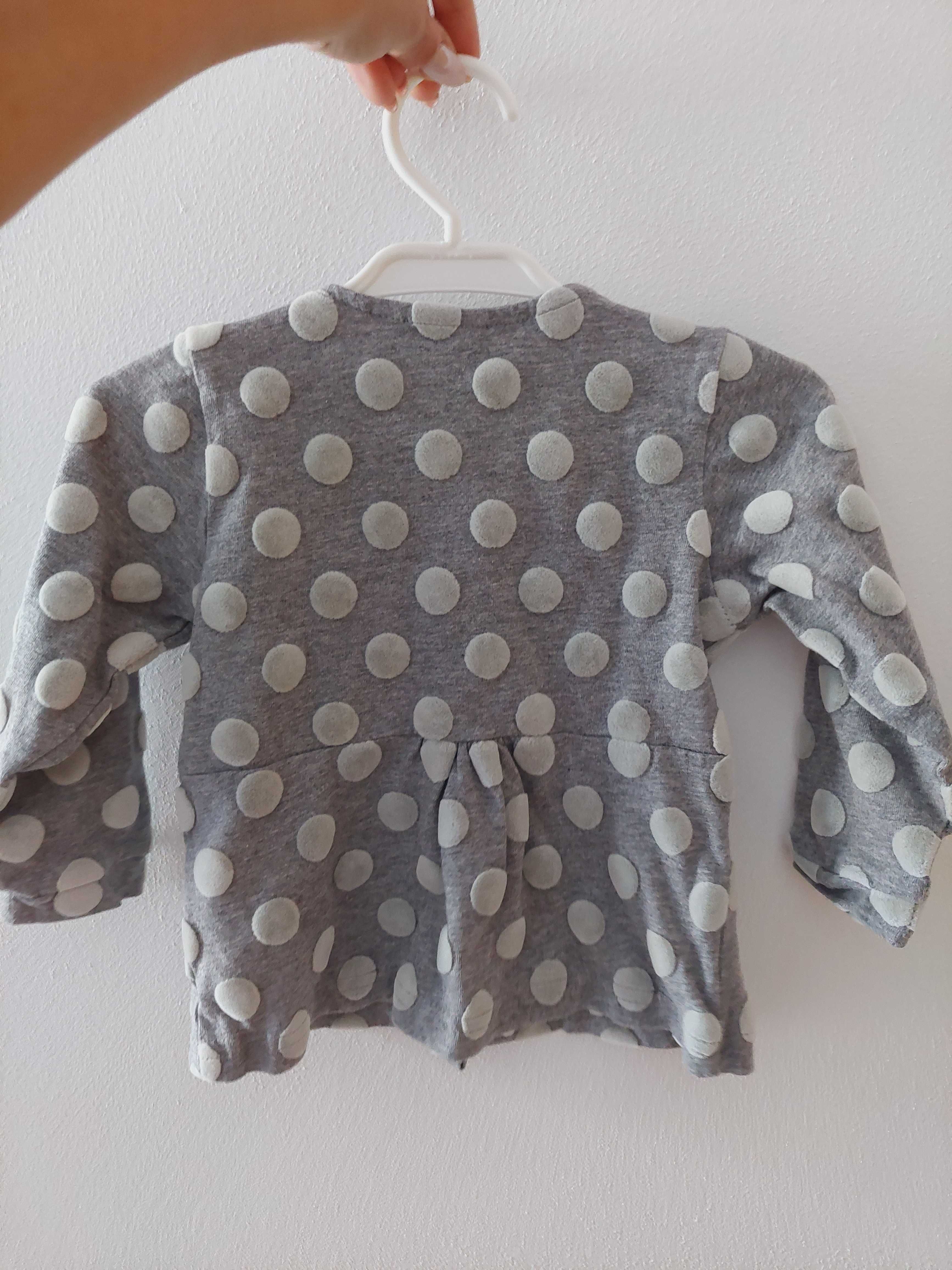 Szara narzutka w kropki name IT 6-9m 68-74cm