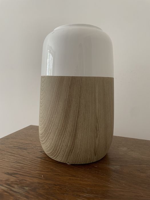 Duży wazon home&you maderros beżowo-biały imitacja drewna