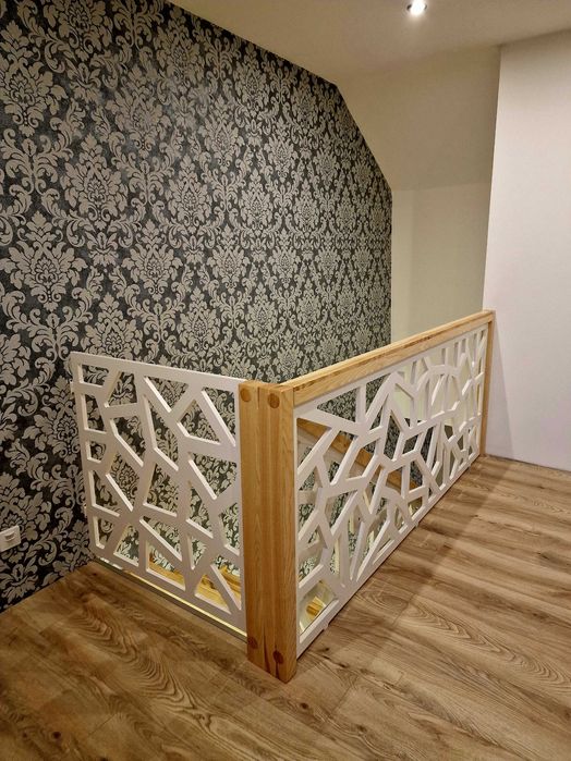 Nowoczesna loftowa balustrada schodowa poręcz antresola barierka