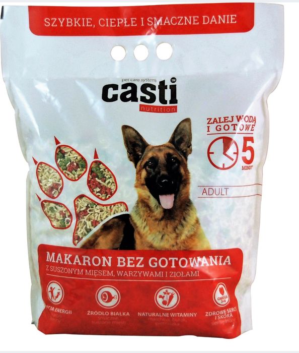 Makaron bez gotowania z suszonym mięsem warzywami i ziołami dla psa 3
