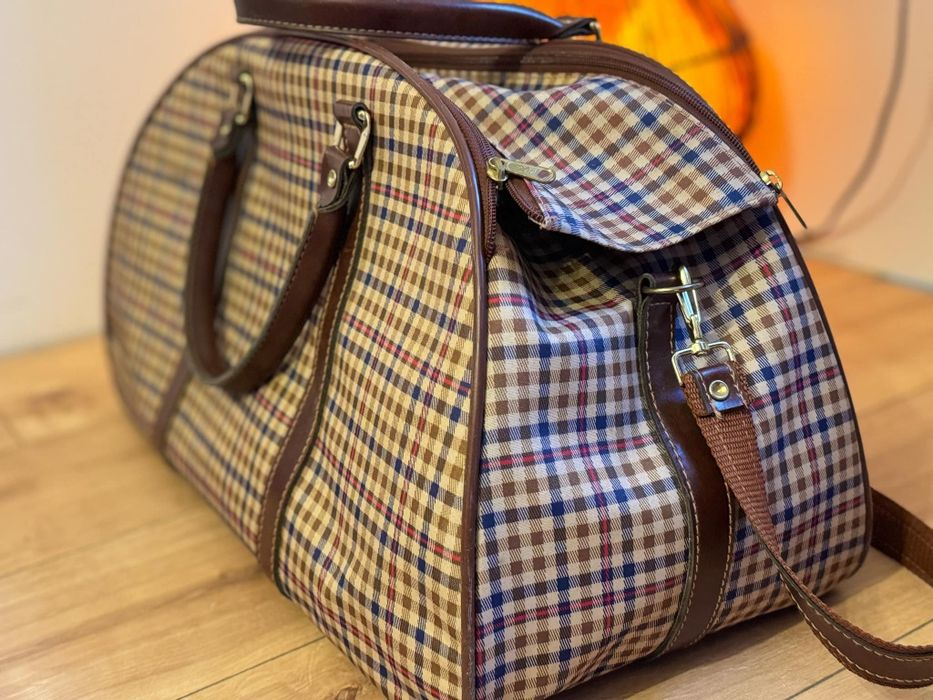 Torba CBS weekendowa w kratę podróżna vintage