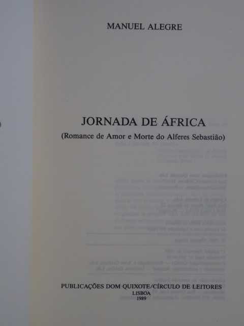 Jornada de África de Manuel Alegre - 1ª Edição