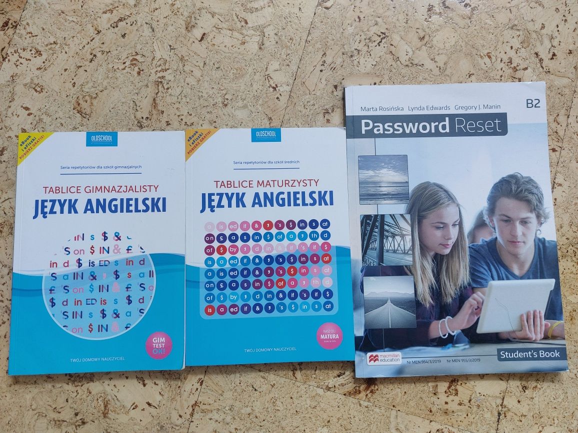 angielski password reset, tablice gimnazjalisty i maturzysty