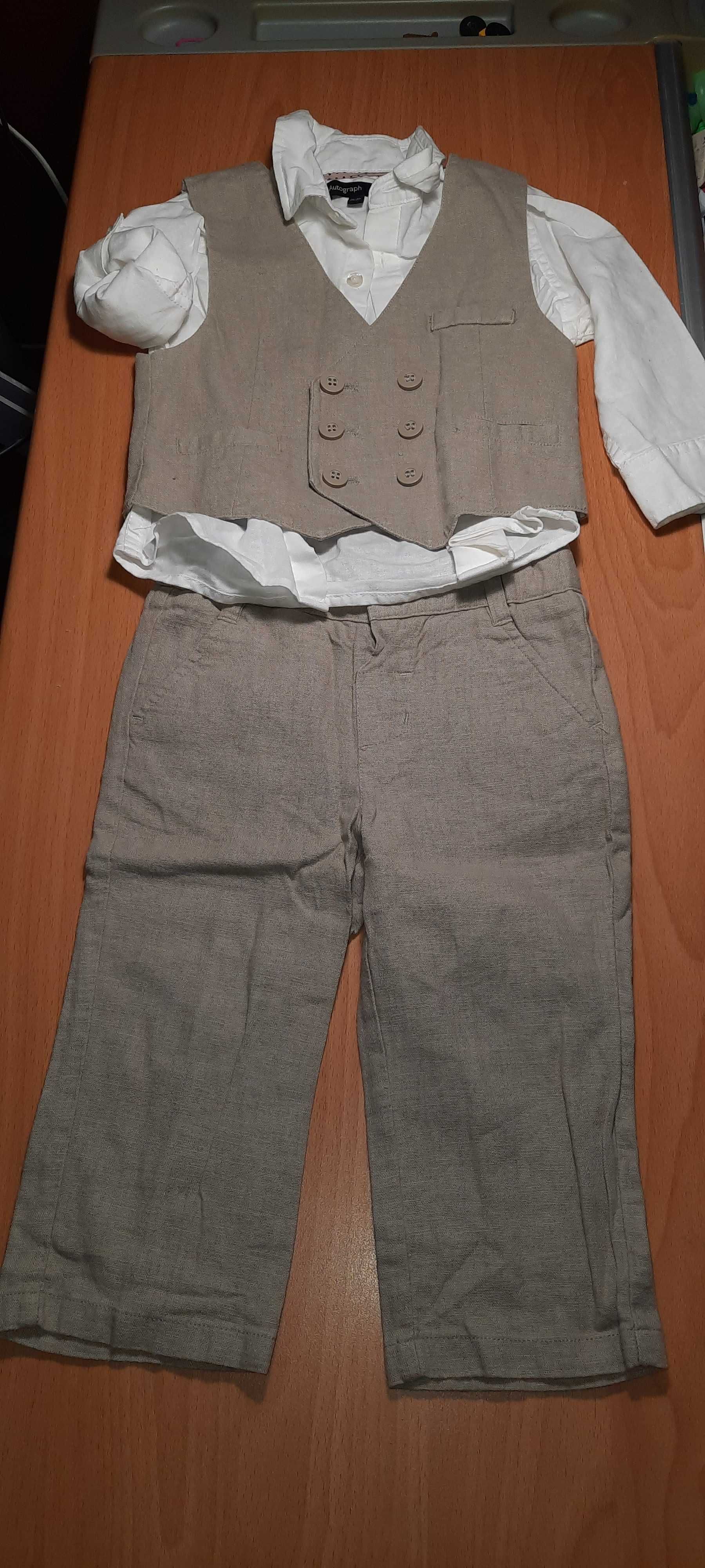 льняний классичний костюм,рубашка,тепла кофтинка 1-2 роки 80-86 розмір