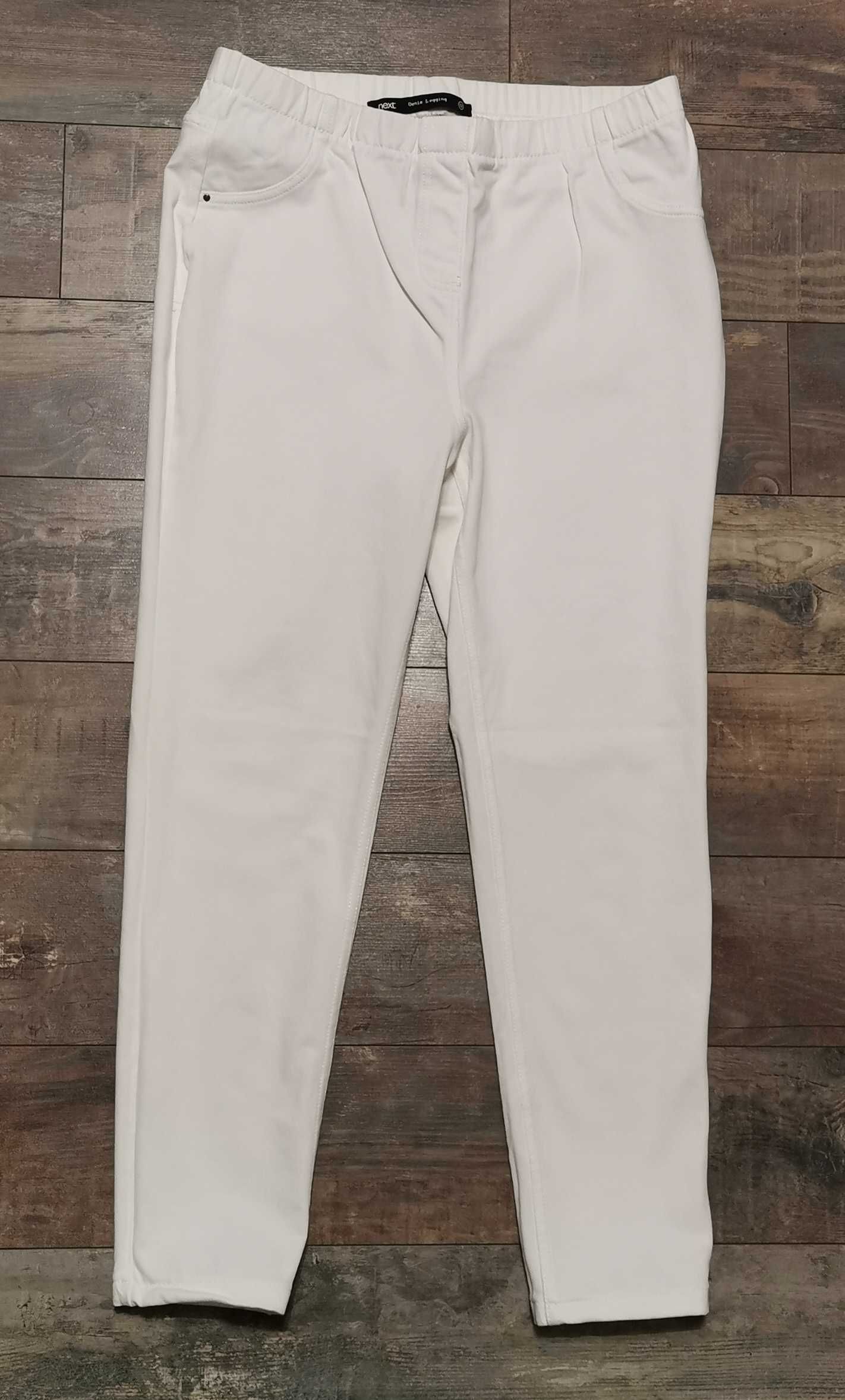 Białe spodnie damskie Next Denim jogging rozmiar 12 rozciągliwe