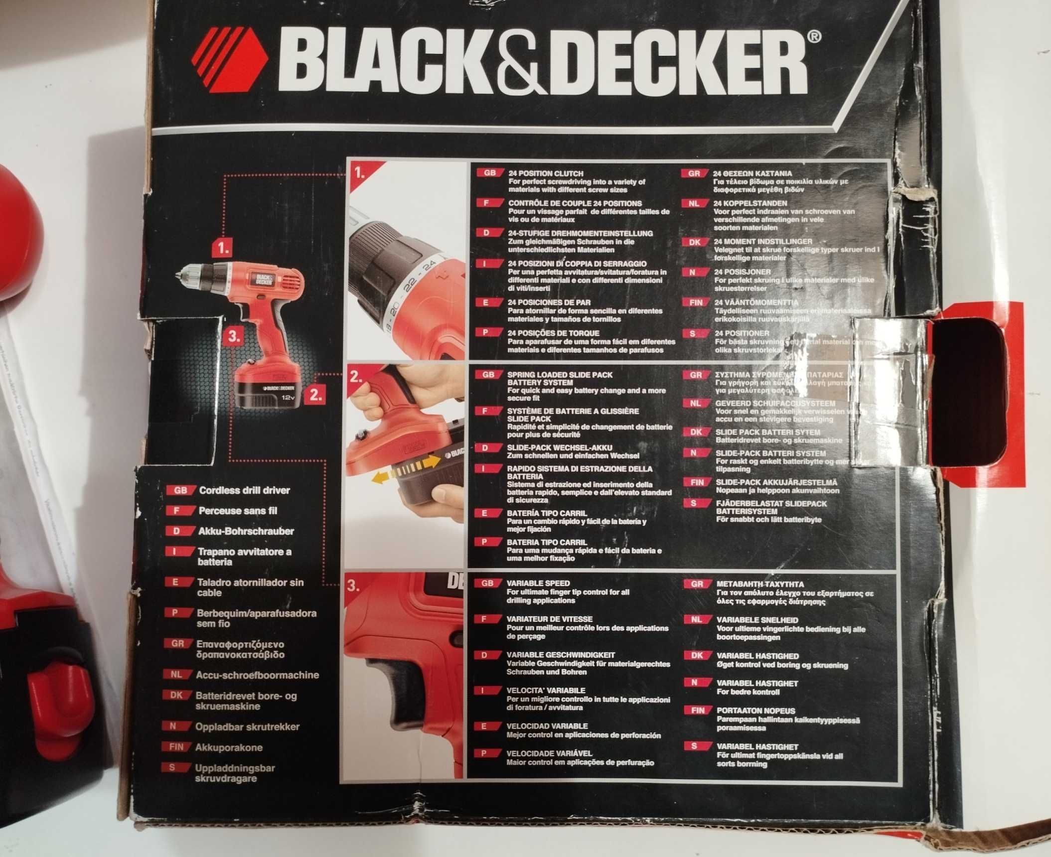 Berbequim Black Decker, aparafusadora com bateria 12V