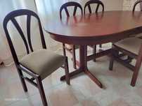 Mesa de jantar extensivel com 6 cadeiras