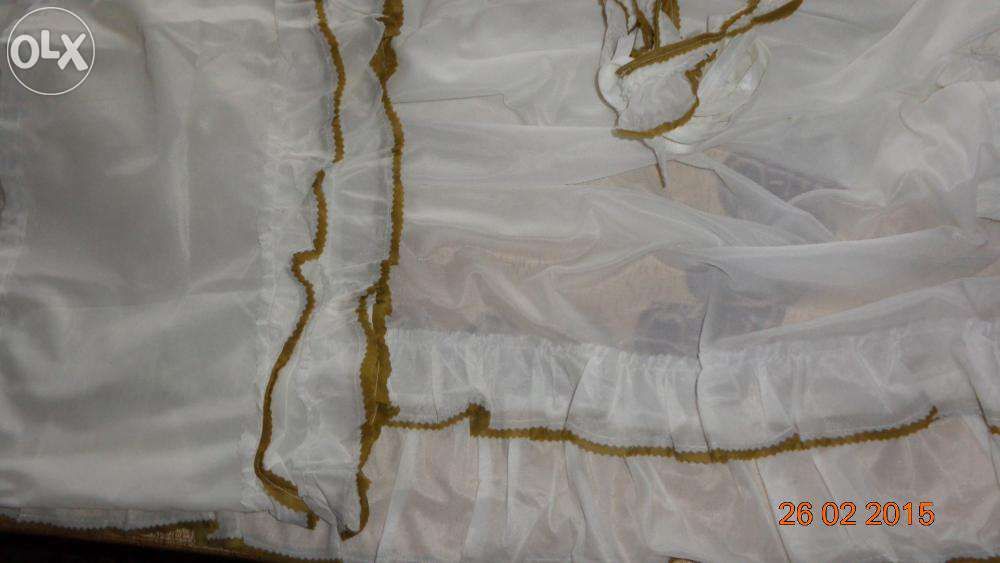 Zasłony na okno ekri z dwiema falbanami 8 części