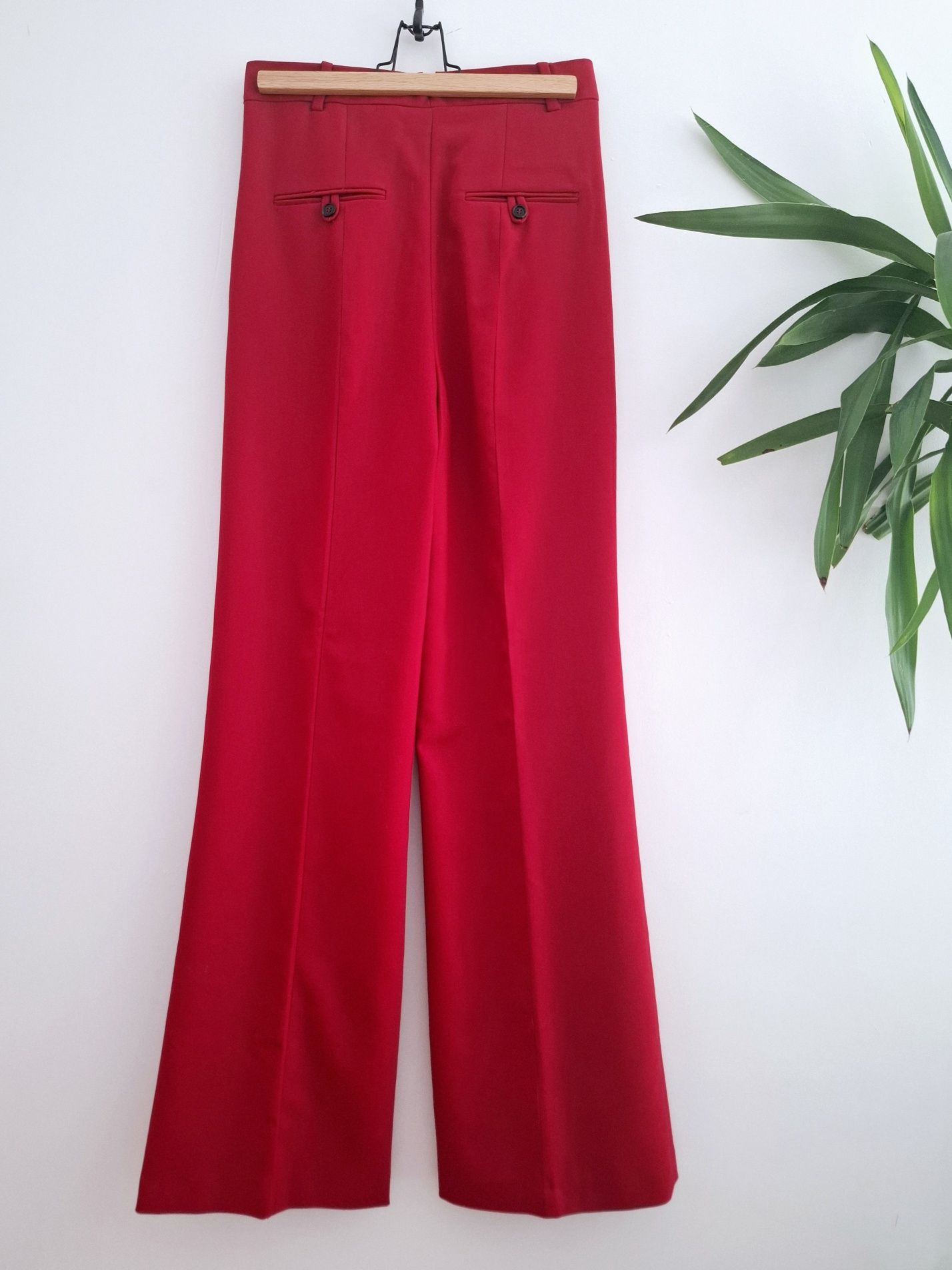 Nowy czerwony elegancki garnitur marynarka spodnie S 36