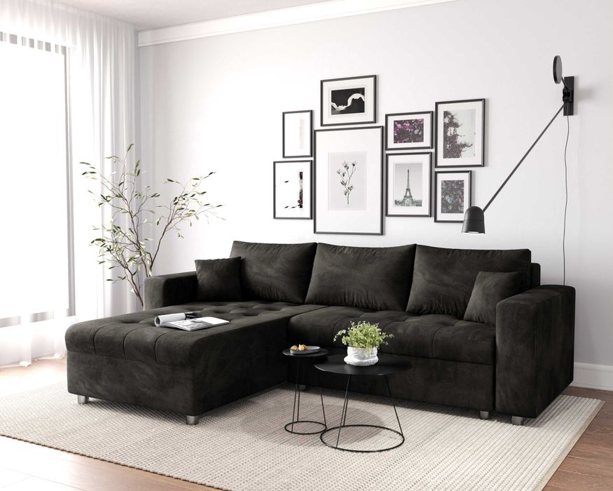 Narożnik MIMOS funkcją spania,sprężyny. Wysyłamy Próbnik TKANIN GRATIS