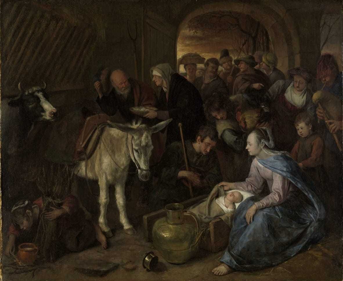 Gravura A Adoração dos Pastores Jan Havicksz. Steen