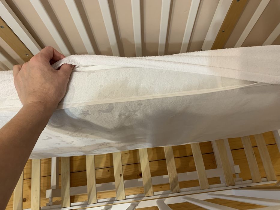 Ліжечко 120*60 Престиж + матрас + наматрацник + простирадло на гумці