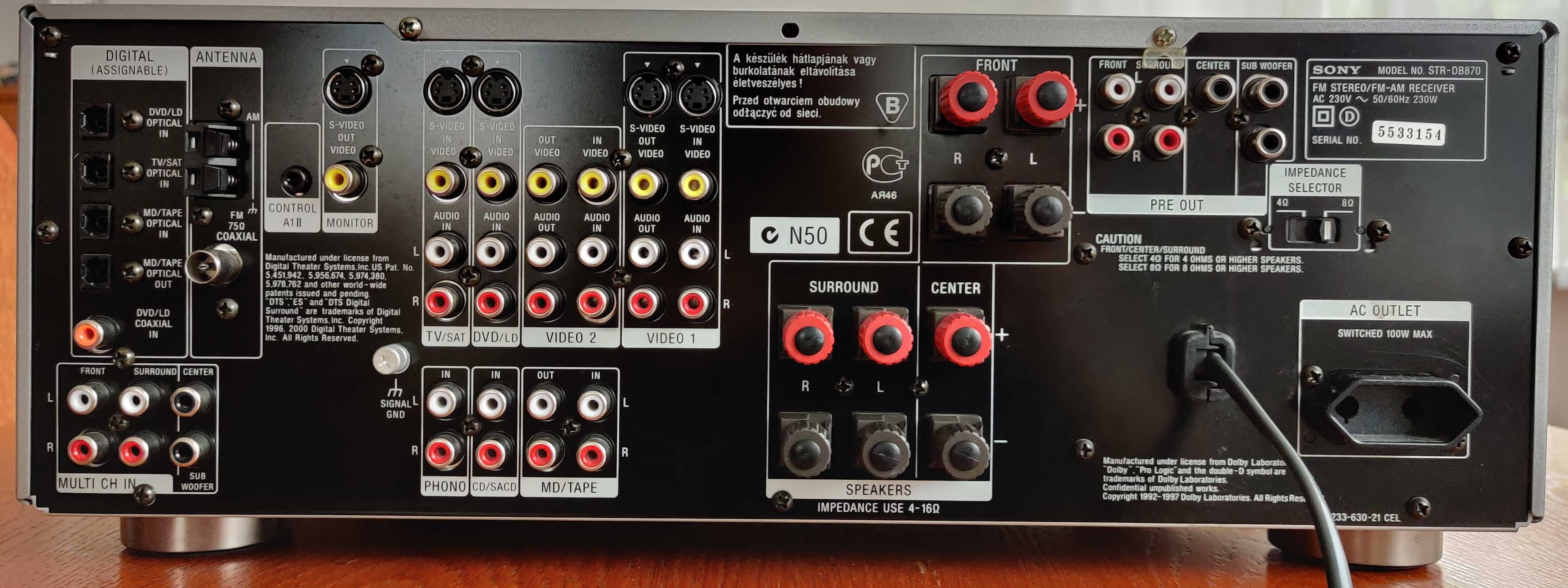 Wzmacniacz SONY STR-DB870 QS amplituner +pilot