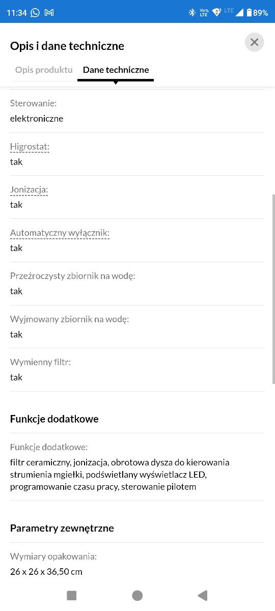 Nawilżacz powietrza ultradźwiękowy Raven