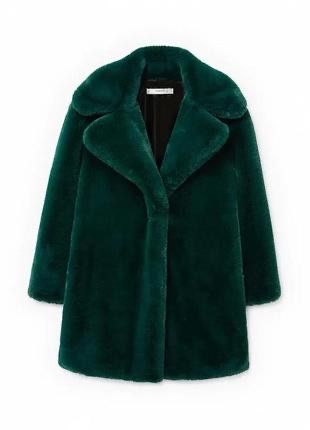 Шуба плюшева смарагдова mango
