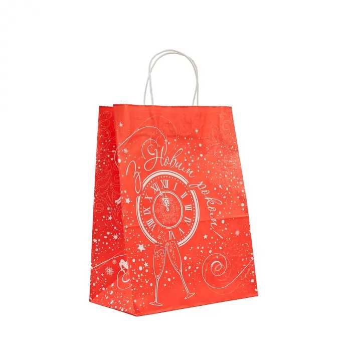 Крафтові Різдв'яні та Новорічні  пакети різних розмірів