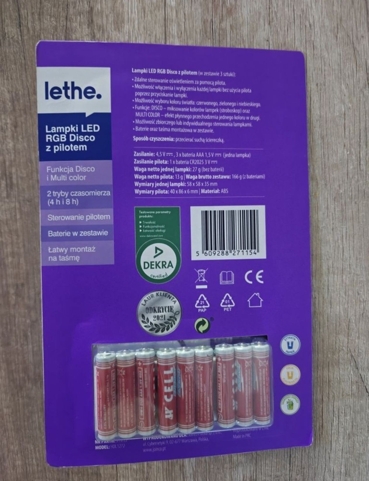 Lampki LED RGB disco z pilotem.