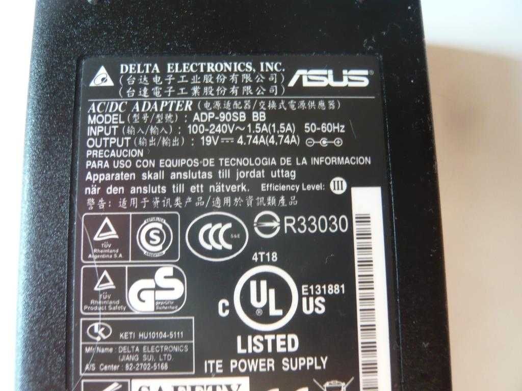 Carregador Asus/Delta 19V 4,74A, 90W (original)