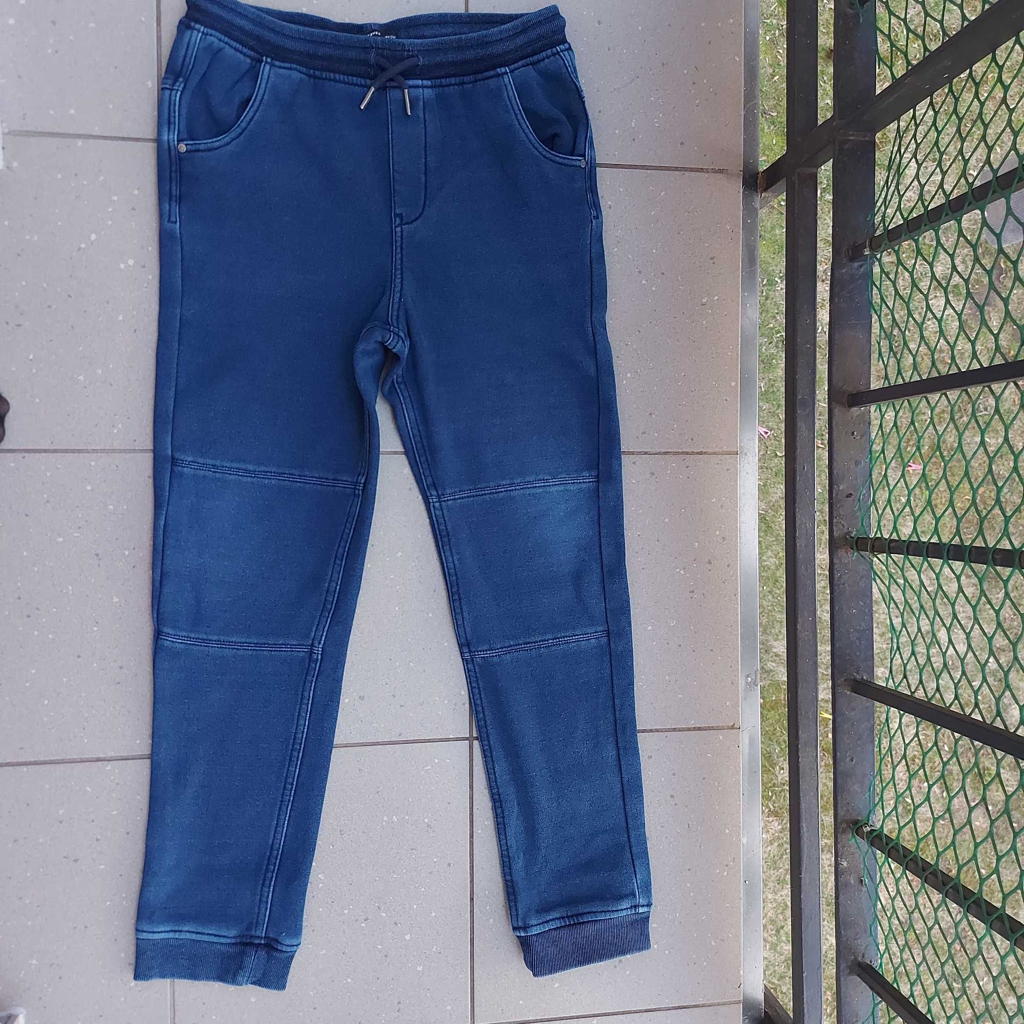 spodnie ala jeansowe dresowe ocieplane reserved 164 db+
