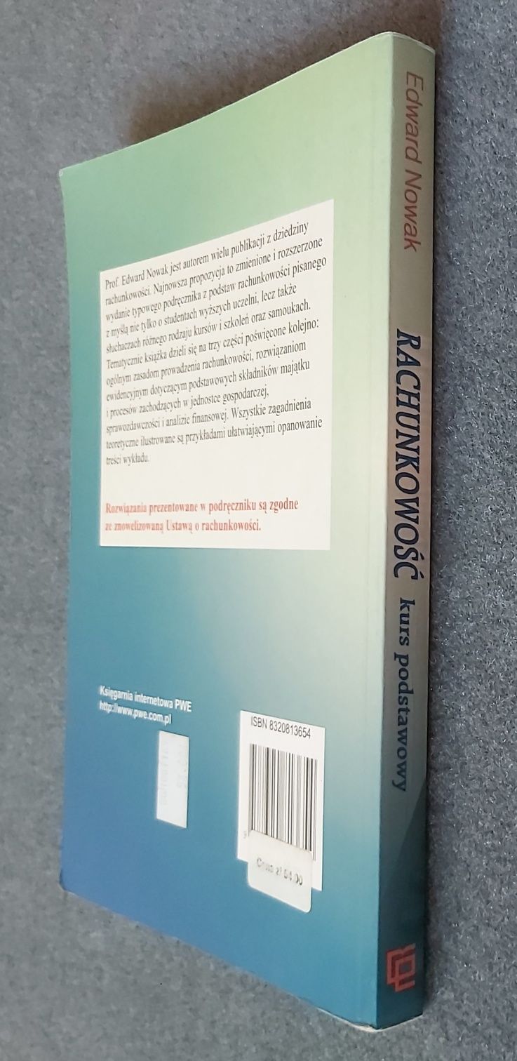 Rachunkowość kurs podstawowy Edward Nowak podręcznik książka