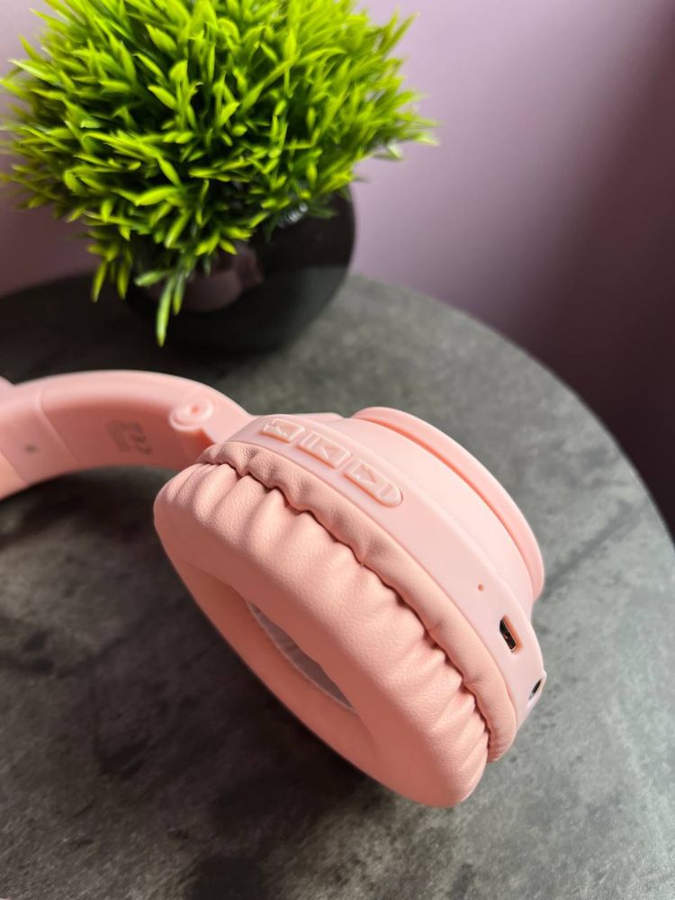 Навушники бездротові Borofone BO18 дитячі вушка Bluetooth Рожеві