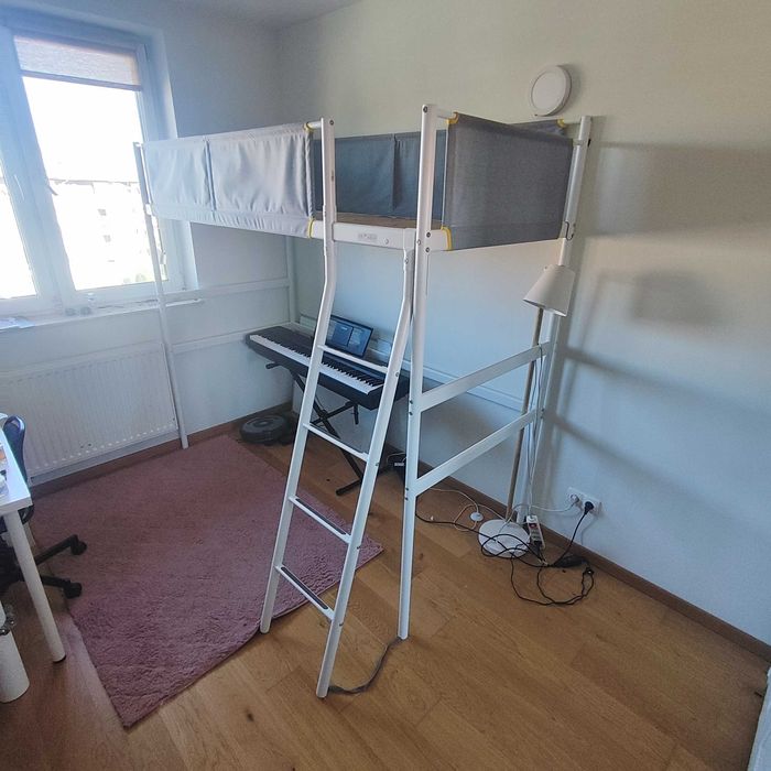 Rama łóżka na antresoli, biały/jasnoszary, 90x200 cm VITVAL Ikea.