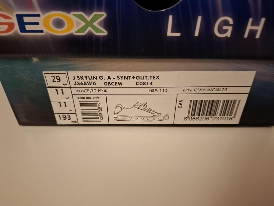 Sapatilhas Geox Brancas/Rosa tam. 29