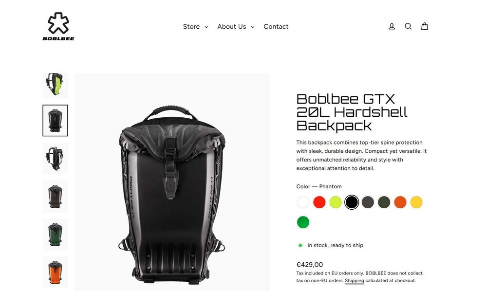Рюкзак Point 65°N Boblbee GTX 20L Hardshell Backpack мото моно