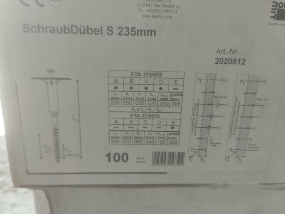 Kołki fasadowe 235 Baumit