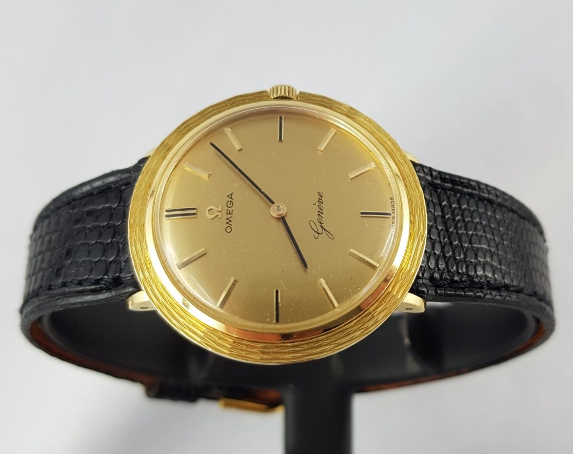 Złoty zegarek Omega Geneve zloto 18k Unikat SlimeLine Lata 60te