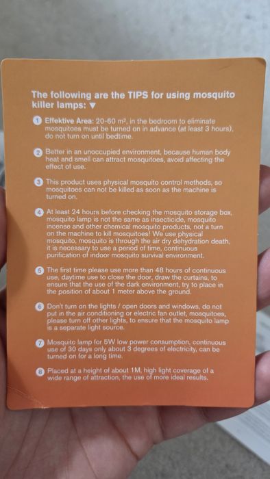 Lampa przeciw komarom, łapka elektroniczna