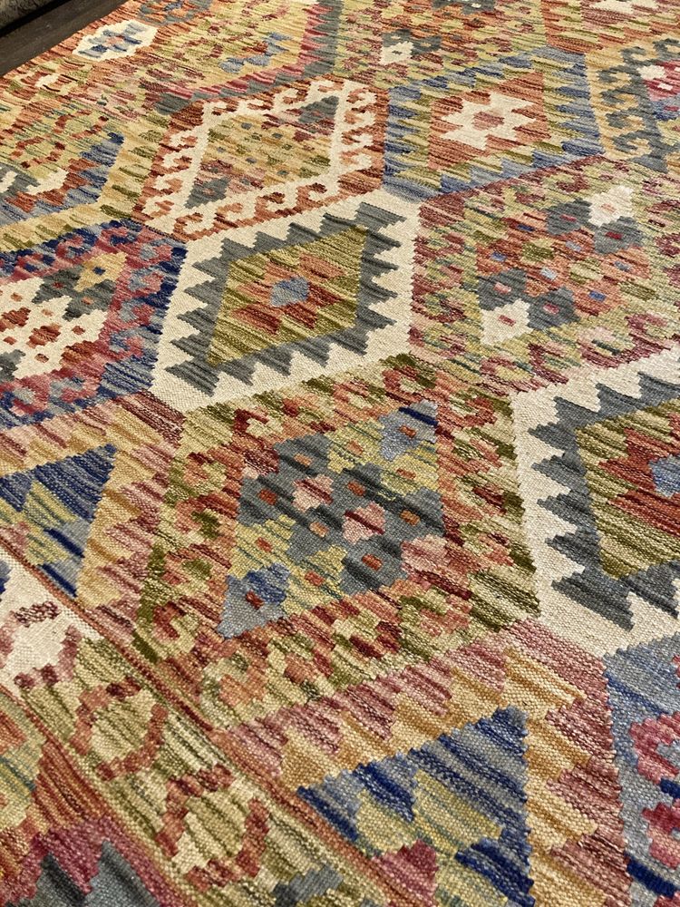 Tapete Persa Kilim 315x205 100% feito à mão em lã natural (novo)