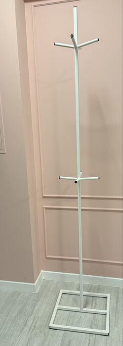 Стійка/рейл/вішалка для одягу, металева, біла, лофт
