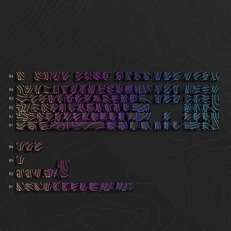 Кейкапы TOPOGRAPHIC CHERRY Profile PBT Keycaps
