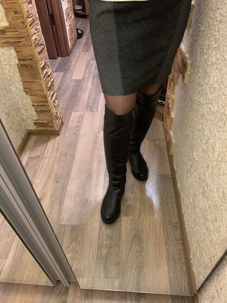 Продам зимние сапоги кожаные