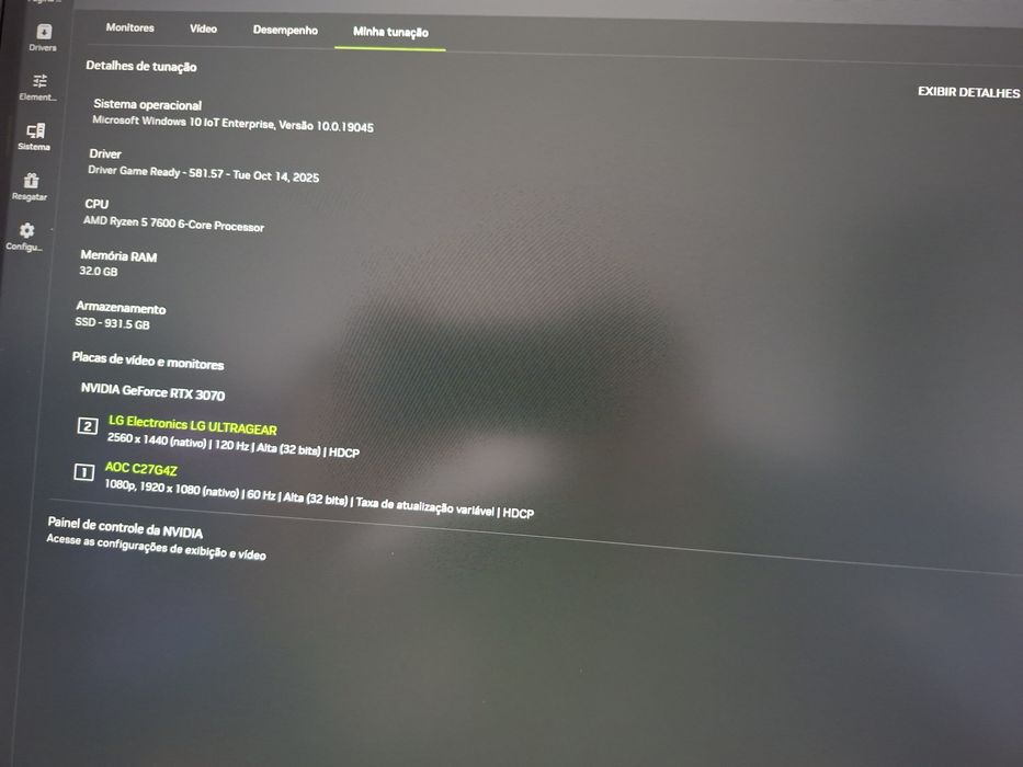 RTX3070 8gb Aorus Master TRIO VISOR LCD PERSONALIZÁVEL