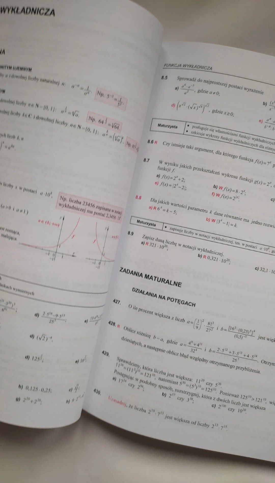 Zbiór zadań matura z matematyki, poziom podstawowy i rozszerzony, cz I