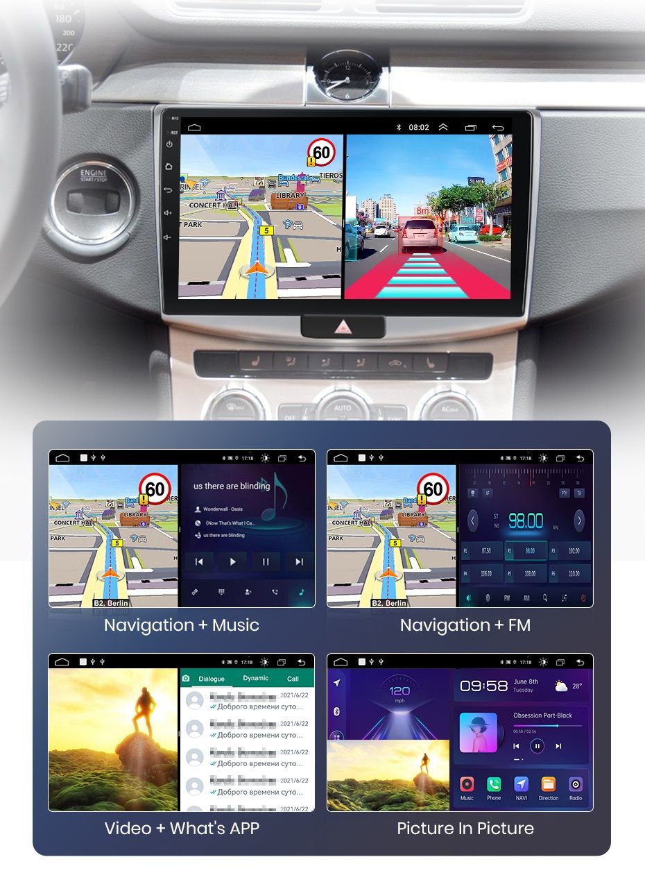 Rádio 10" android Volkswagen Passat B6 B7 CC CARPLAY WIFI GPS Novo