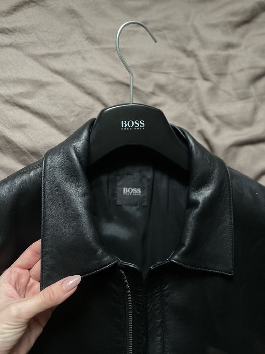 Шкіряна куртка Hugo Boss Laure зі шкіри ягняти