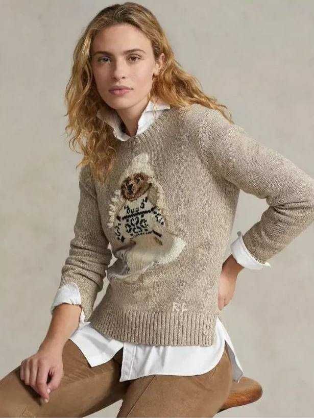Beżowy Sweter Ralph Lauren Misie Bear! Różne kolory i  modele XS S M L