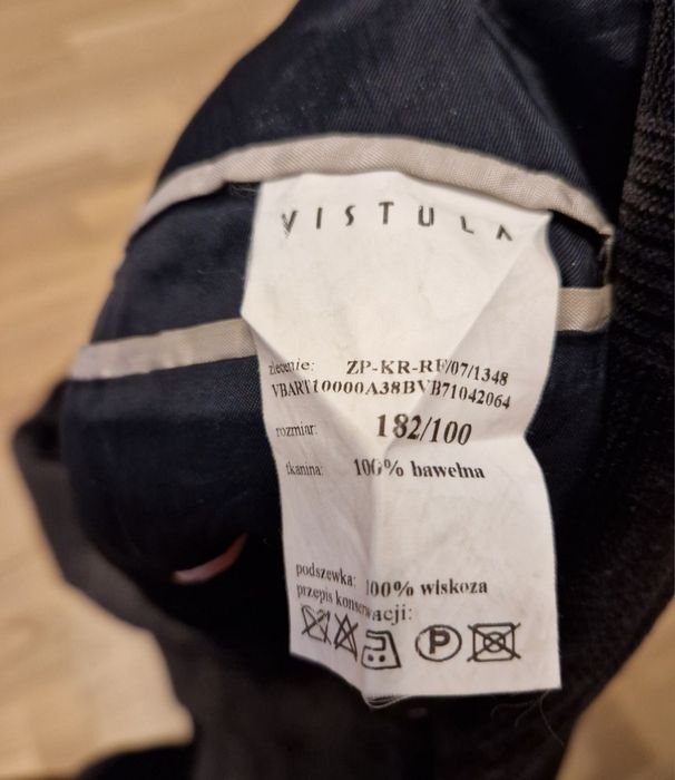 Marynarka męska Vistula 182/100 100% bawełna, poszewka wiskoza w kratę