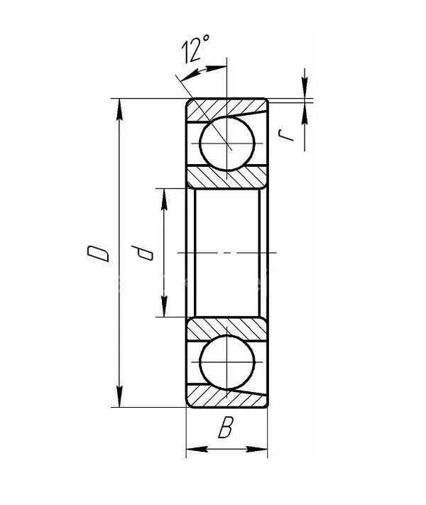 подшипник 46210 AK  (bearing 7210АСМА) шариковый ГПЗ-18 ГОСТ 831-75