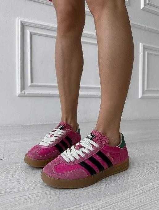 Женские кроссовки Adidas Gazelle Pink Green 36-41 адидас Новинка лета