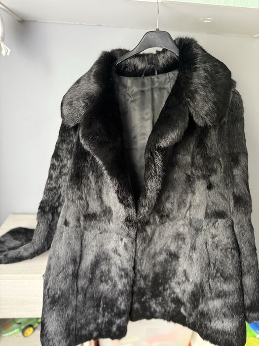 Naturalne futro królik czarne