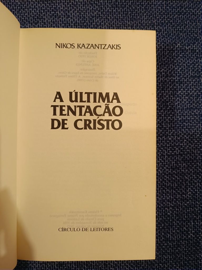 Livro "A Última Tentação de Cristo" (portes grátis)