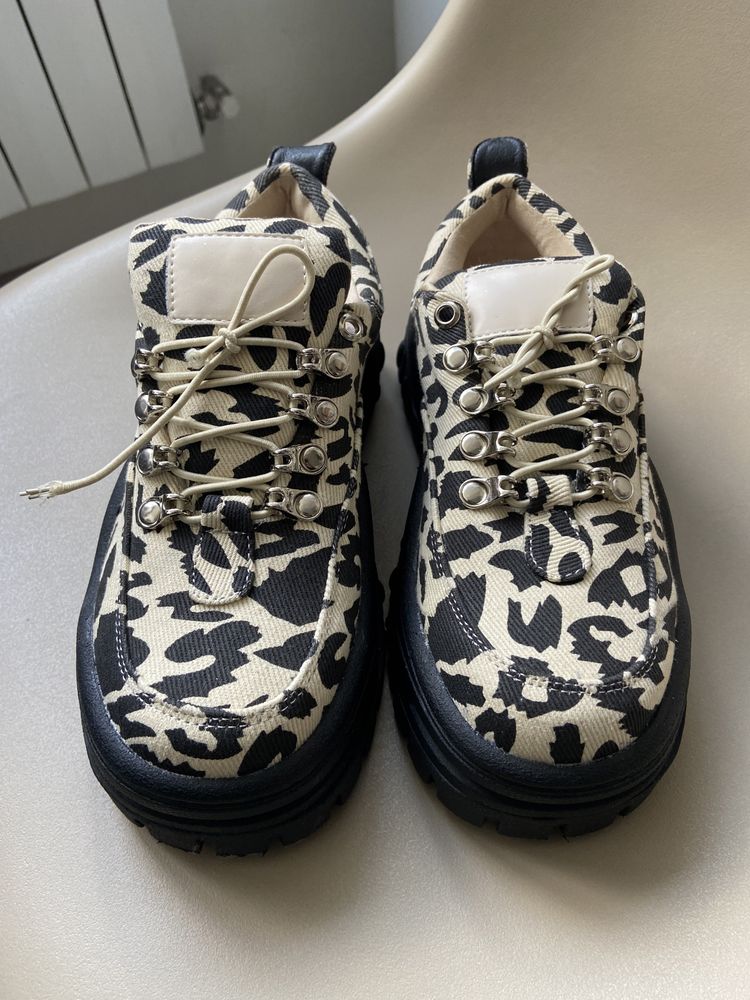 ботинки на платформе кроссовки Eytys леопардовый принт животный monki
