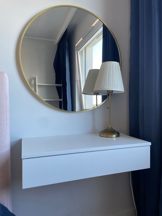 Lustro okrągłe złote 80 cm