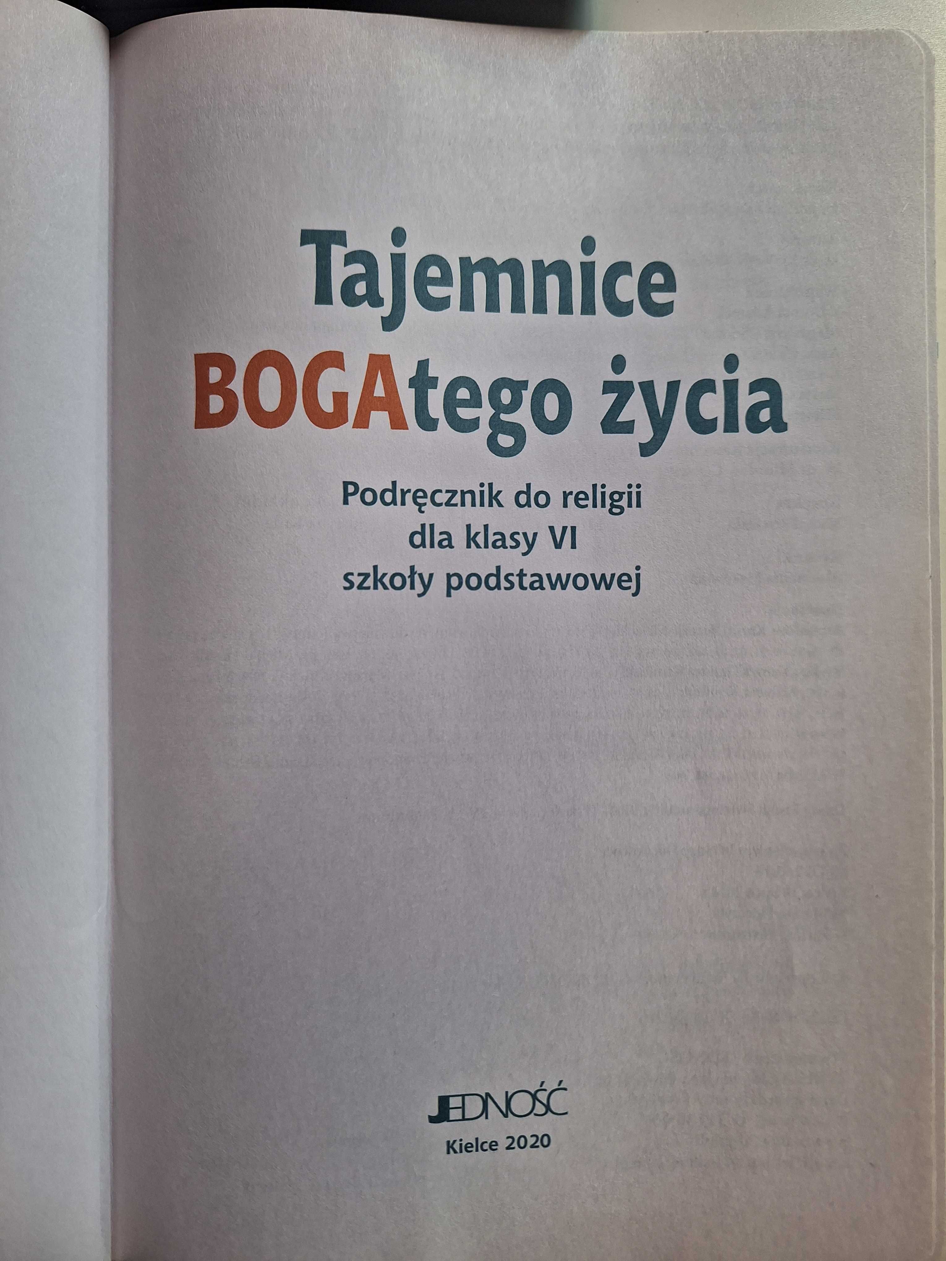 Książka do religii "Tajemnice Boga tego życia" klasa 6